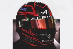 Esteban Ocon race helmet 2023 (BWT Alpine F1 Team)