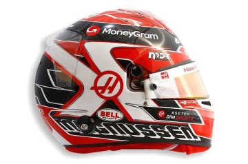 Kevin Magnussen F1 race helmet 2023 (MoneyGram Haas F1 Team)