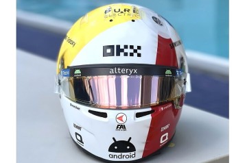 Lando Norris F1 race helmet 2023 Miami Grand Prix (McLaren F1 Team)