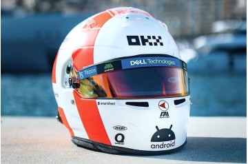 Lando Norris F1 race helmet 2023 Monaco Grand Prix (McLaren F1 Team)