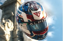 Pierre Gasly F1 race helmet 2023 British Grand Prix (BWT Alpine F1 Team)