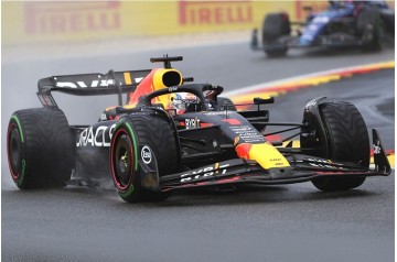 Red Bull Racing RB19 #1 Belgian GP 2023 (Max Verstappen - 1st) with pit board