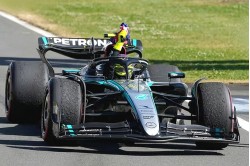 Mercedes F1 W15 E Performance #44 British GP 2024 (Lewis Hamilton - 1st) with British flag