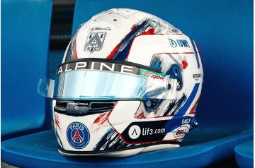 Pierre Gasly race helmet 2024 British Grand Prix (BWT Alpine F1 Team)