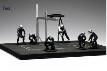 Pit Crew Set 1:43rd six figurines with decals and accessories (blue)