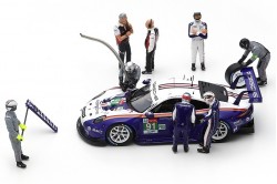 8 x Pit Crew Figurine Set - Porsche 911 RSR #91 'Porsche GT Team' 2nd LMGTE Pro class Le Mans 2018 