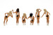 Set of six 'Hawaiian Tropic' grid girl figurines (1980's)